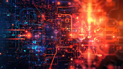 Obraz premium Digital background for tech, AI, data, audio, graphics, and more