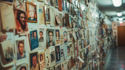 Fototapeta premium Inspiring Wall of Success in Rehabilitation Center Featuring Overcome Addiction Stories