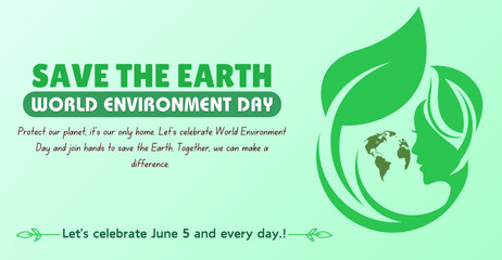 Save the earth - World Environment day, campaign or celebration banner design