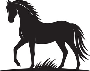 shilhouette horse vector ilustration black and white colour design