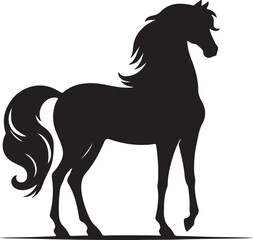 shilhouette horse vector ilustration black and white colour design