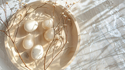 Minimalism style easter decor dry twigs