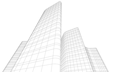 Fototapeta premium abstract buildings, architectural drawing 3d