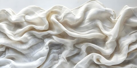 Fototapeta premium Capture the intricate details of a wrinkled linen duvet cover for a textured appearance. Concept Textured Linen, Duvet Cover, Close-up Photography, Intricate Details, Fabric Patterns