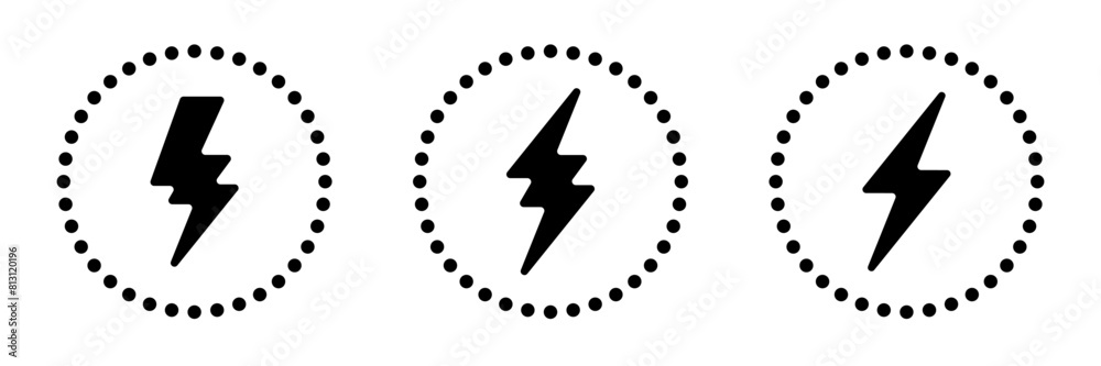 Wall mural Battery charge Thunder Power Flash and Bolt Energy Vector Icon Logo