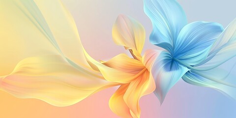Background, A pastel color gradient background with yellow and blue flowing shapes, Soft gradient...