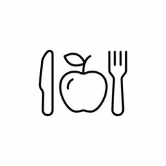 knife apple fork food icon