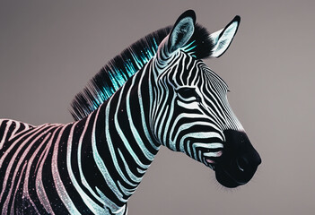 zebra isolated on plain background