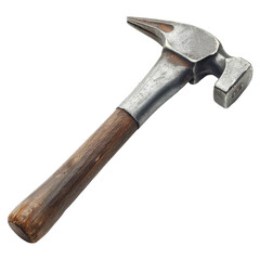 Steel hammer, rugged design, isolated on a white background with copy space, ideal for die cut PNG style