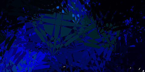 Dark Blue, Green vector background with triangles.