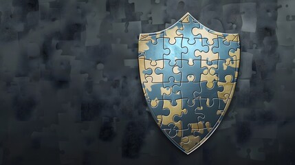 shield made of puzzle pieces representing cybersecurity solutions