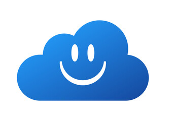 Obraz premium Happy cloud face icon. Good internet connection vector symbol
