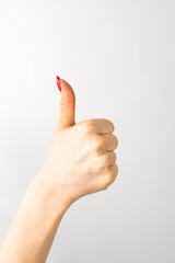 woman hand thumb up ok sign