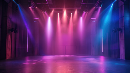 Modern dance stage light background with spotligh