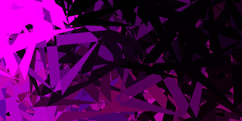 Dark pink vector background with triangles.