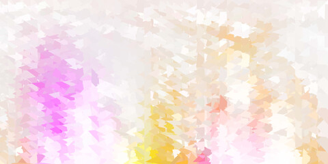 Light pink, yellow vector triangle mosaic template.