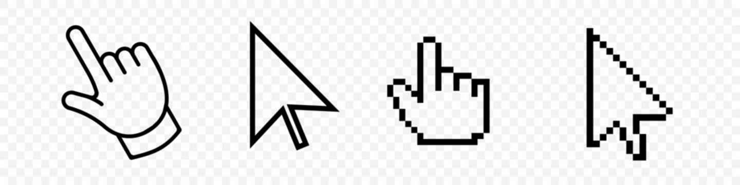 Click cursor icon. Computer mouse pointer vector arrow