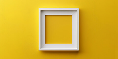 White Frame Against a Bold Yellow Background for a Modern Look