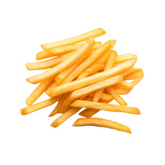 Pile Hot and Tasty French Fries. Heap of French Fries Potato. Isolated on Background