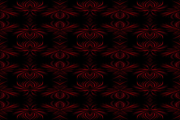 Abstract dark seamless texture. Black seamless background with red pattern