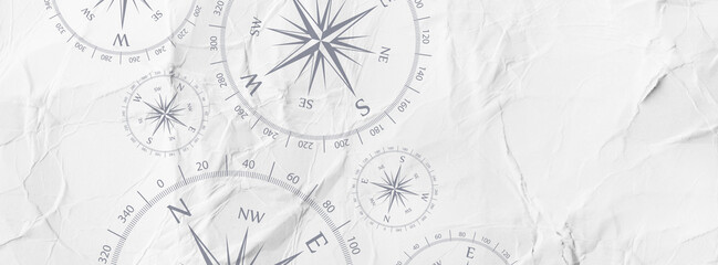 compass icon on paper background