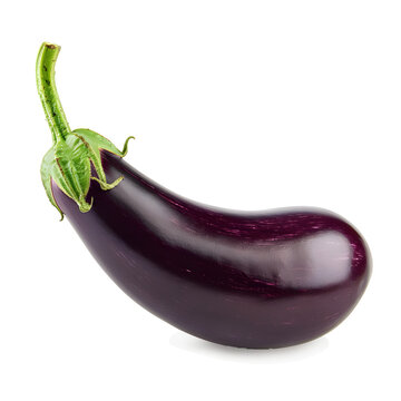 recommend clip art: Isolated eggplant. One fresh eggplant over white background, with clipping path