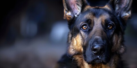 Police dog: German Shepherd trained for law enforcement tasks. Concept K9 Unit, Law Enforcement, German Shepherd, Police Training, Working Dog