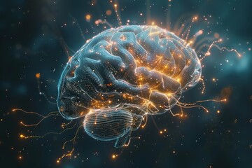 A brain with a lot of wires coming out of it