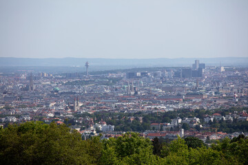 view over vienna, austria, from the Kahlenberg in austria, vienna, at a sunny spring day