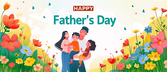 Obraz premium ilustración de poster del día del padre