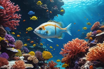 The Undersea World: A Exquisite Coral Reef Landscape.