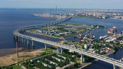 Aerial view of St. Petersburg city