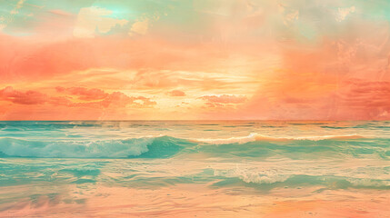 Abstract Coastal Sunrise Gradient Background: Serene Beauty of Dawn