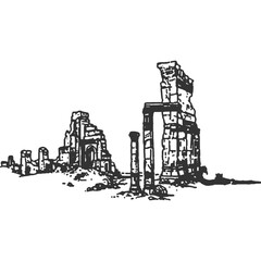 Overcast Reverie Vintage Illustration Vector