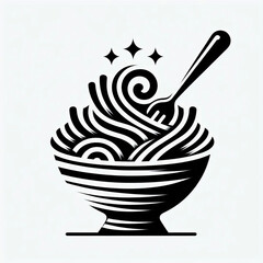 Artsy bowl of pasta icon