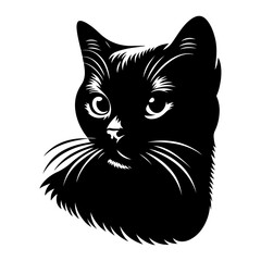 Obraz premium Black silhouette of cat , vector black color silhouette