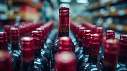 Wine bottles in a box close up. Box with bottles of drink in a wooden box on a white wooden background. With copy space. Wine background. The concept of the holiday, feast, celebration. drinks shop