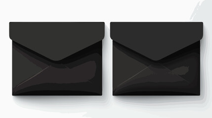Mockup set of black opened and closed blank envelop