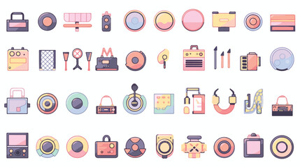 Modern flat icons vector illustration collection in