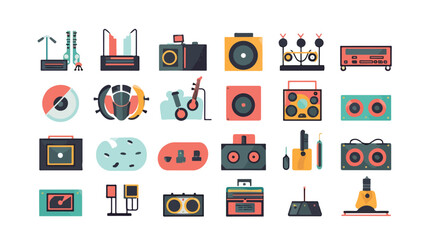 Modern flat icons vector illustration collection in