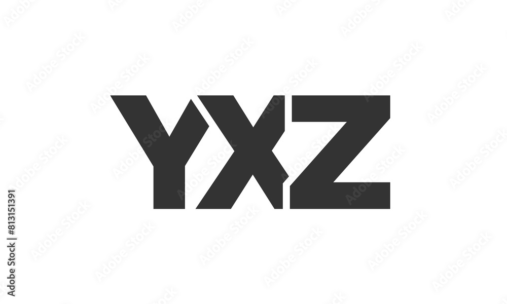Poster yxz logo design template with strong and modern bold text. initial based vector logotype featuring s