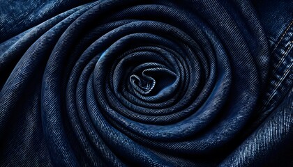 A Top View Close-Up of a Seamless Pattern of Dark Blue Denim