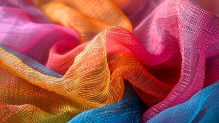 Colorful waved nylon fabric.