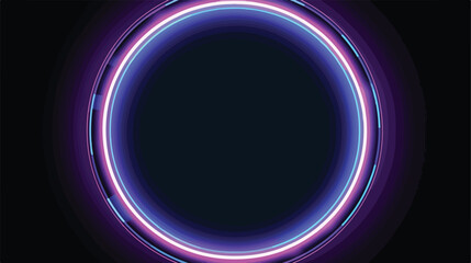 Neon abstract round for your design. Glowing electr