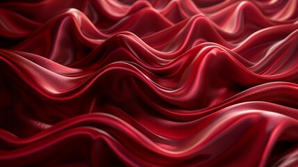 Obraz premium Abstract red wavy shapes. 3d render