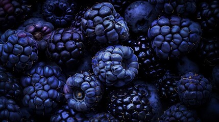 abstract blueberry blackberry low key background dark moody fruit still life digital illustration