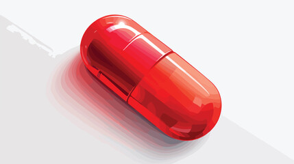 Oval red pill medication and pharmacy concepts - 3d