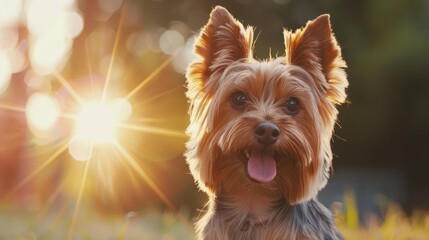 adorable yorkshire terrier radiates pure joy pet portrait banner