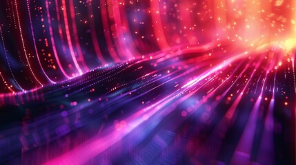 Futuristic Digital Light Tunnel in Vibrant Pink and Blue
 - obrazy, fototapety, plakaty