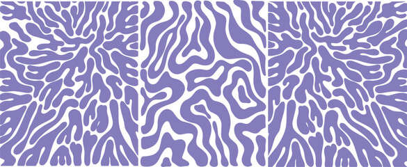 Matisse curves aestethic. Groovy abstract flower art set.